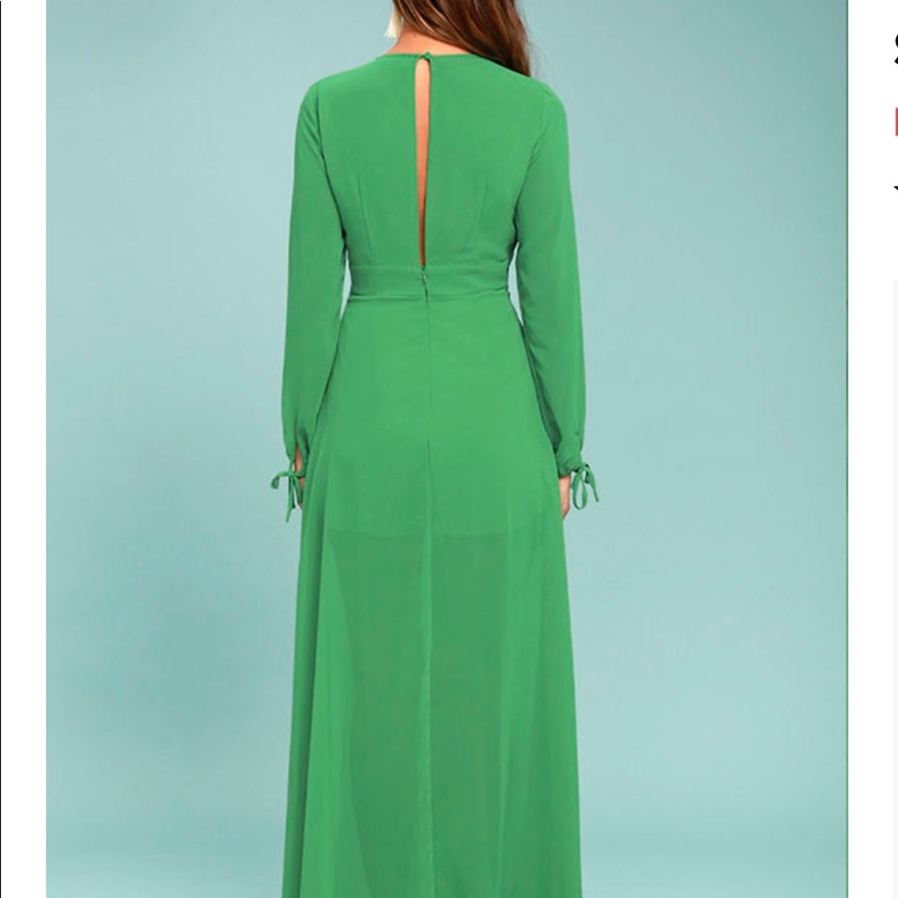 Emerald Green Long Sleeve Jumpsuit - Picture 3 of 8
